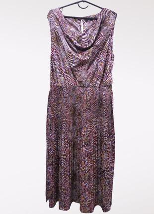 Шикарное шелковое платье с плиссированной юбкой3 фото