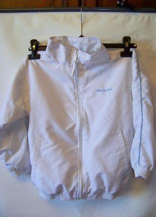 Куртка-олимпийка белая на молнии diadora 9-10 лет4 фото
