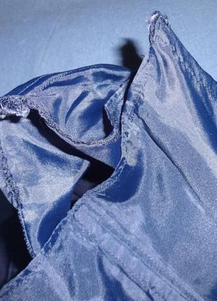 📘 тёмно-синее строгое платье с разрезом впереди 📘7 фото
