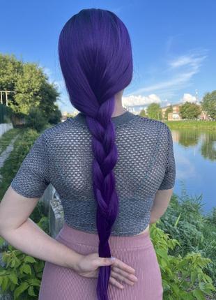 Парик длинный ровный омбре фиолетовый, очень густой, для фотосессии, косплея, аниме, хэллоуин