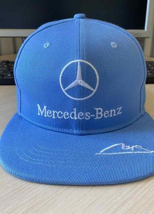 Кепка snapback mercedes-benz мерседес блакитна2 фото