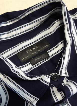 Легка тонка сорочка віскоза довгий рукав у чоловічому стилі унісекс розмір 8 slin fit zara5 фото