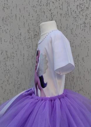 Костюм для дівчинки з поні лавандова спідничка з фатину  вбрання принцеси піпп pipp персоналізовані костюми з іменем5 фото