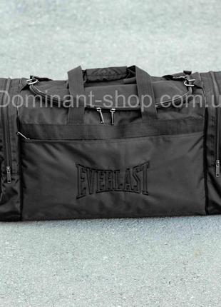 Спортивная мужская дорожная сумка everlast fat big черная тканевая для поездок на 60 литров5 фото