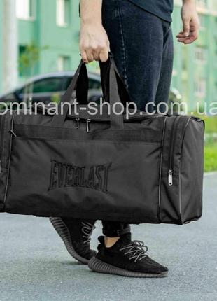Спортивная мужская дорожная сумка everlast fat big черная тканевая для поездок на 60 литров9 фото