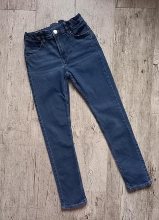 Темно сині джинси скіні денім skinny fit на дівчинку- підлітка звужені4 фото