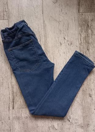 Темно сині джинси скіні денім skinny fit на дівчинку- підлітка звужені3 фото