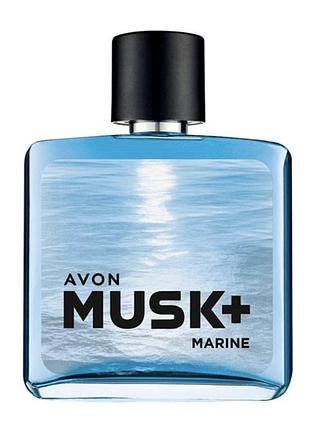 Чоловіча туалетна вода avon musk+ marine  75 мл