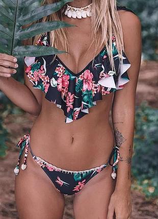Купальник бікіні купальник квітковий принт