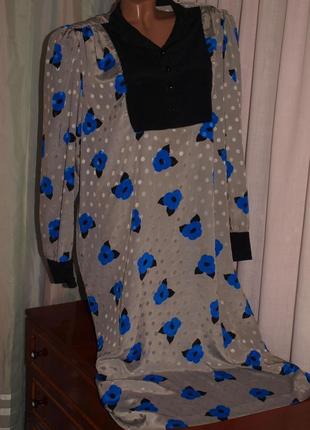 Шикарне легке плаття (хл виміри) в горошок з візерунком, є кишеньки, відмінно виглядає.4 фото