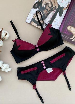 Комплект білизни бюстгальтер і пояс для чулок cottelli collection