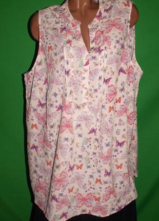 Нежная красивая блуза (3-4 хл замеры) узор бабочки + стразы, замечательно смотрится
