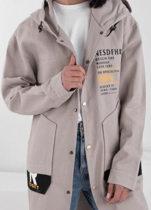Женская куртка курточка удлиненная ветровка пальто весна демисезон осень3 фото