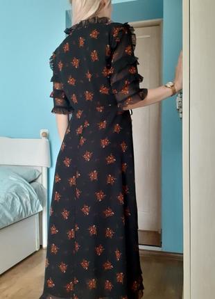 Zara сукня на запах в квіти шифонова3 фото