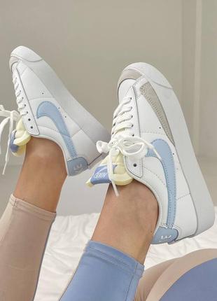 Жіночі nike blazer low blue 36-41 шкіряні 👟✅✅✅8 фото