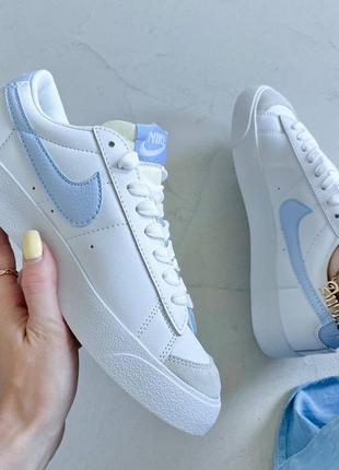 Жіночі nike blazer low blue 36-41 шкіряні 👟✅✅✅5 фото