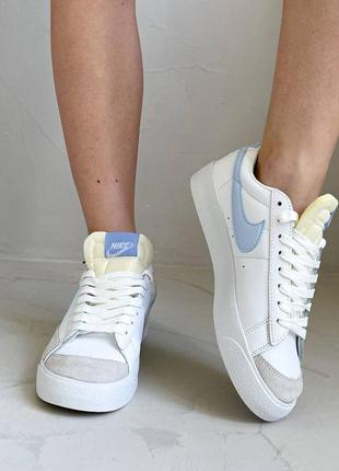 Жіночі nike blazer low blue 36-41 шкіряні 👟✅✅✅6 фото