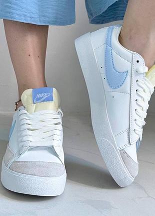 Жіночі nike blazer low blue 36-41 шкіряні 👟✅✅✅2 фото