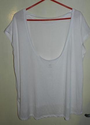 Стильная,белая блузка-футболка с удлинённой спинкой,большого размера,h&m,турция3 фото