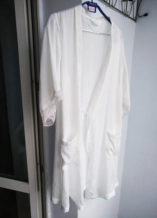 Новый шикарный халат пеньюар шелк, l xl