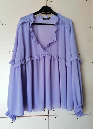 ⛔  сорочка блуза жниварка плюс sefon шифон рюші волани дефект цятка на позиками абсолютно нове