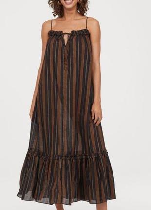 Трендова бавовняна  максі сукня плаття сарафан від бренду h&m