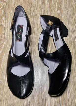Туфли чёрные кожа италия2 фото