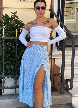 Спідниця 🌸 міді, тканина софт - тренд 2022💙