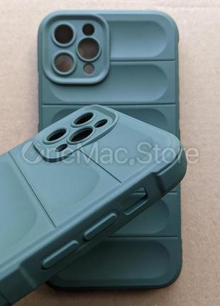 Защитный soft touch чехол для iphone 11 pro (темно-зеленый/dark green)4 фото