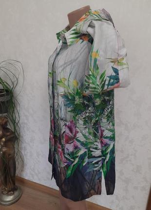 Шикарная удлиненная рубашка летний кардиган  крапива рами rami4 фото