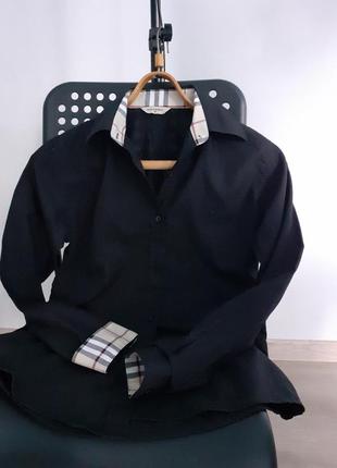 Чорна сорочка сорочка класика від burberry