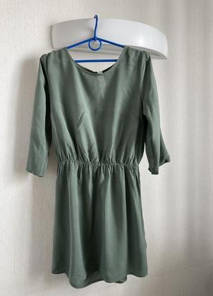 Торг.платье h&m хаки р s. летнее платье из вискозы 36р3 фото