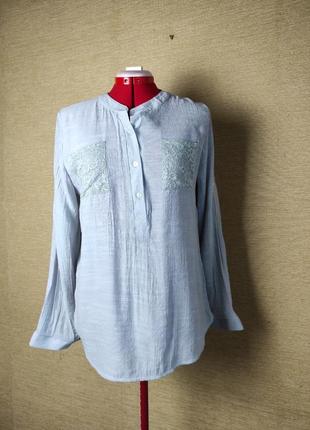 Легка сіра рубашка блузка сорочка туніка