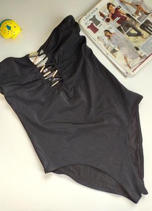 Суцільний купальник бандо без чашок h&m, eur 38