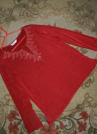 Супер-стрейч,нарядная,трикотажная блузка с декором,мега батал,большого размера,англия5 фото