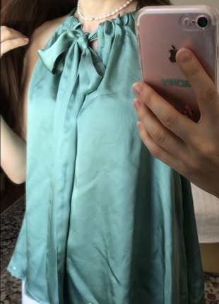 Бірюзова літня блуза топ4 фото