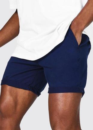 Шорти boohoo slim fit chino navy