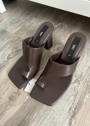 Босоножки zara натуральная кожа, новые💥8 фото