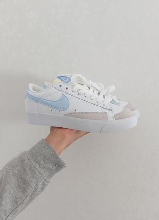 Жіночі nike blazer low blue 36-41 шкіряні✅✅✅7 фото