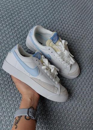 Жіночі nike blazer low blue 36-41 шкіряні✅✅✅8 фото