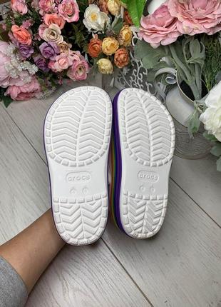 Crocs crocband platform rainbow  жіночі крокси сабо на платформі, кроксы радуга4 фото