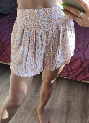 Шорти вільні легкі висока посадка віскоза