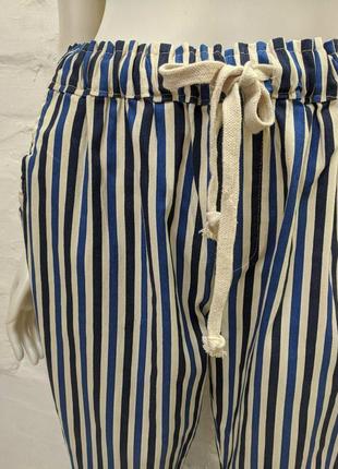 Італійські штани з бавовни в смужку3 фото