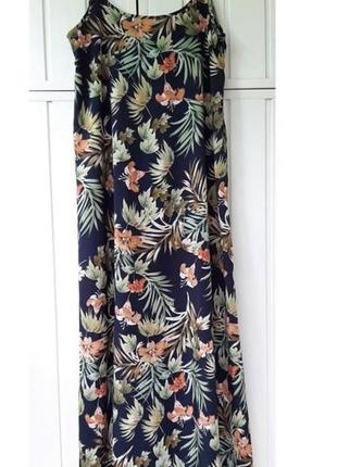 Шикарний сарафан shein, довга літня сукня, довгий, максі, сукня в тропічний принт, р. m, l2 фото