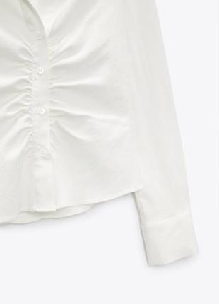 Новая с биркой белая блуза zara, классическая блуза, женская белая рубашка7 фото