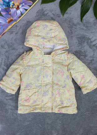 Жовтенька демі курточка для дівчинки на флісовій підкладці