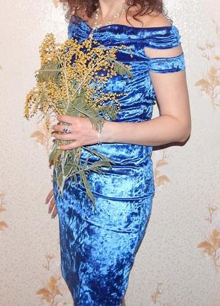 Плаття оксамит електрик 2