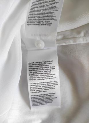 Белая удлиненная рубашка с длинным рукавом6 фото