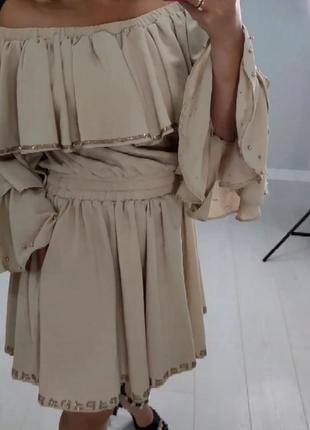 Шикарное платье воланы, турция,бренд