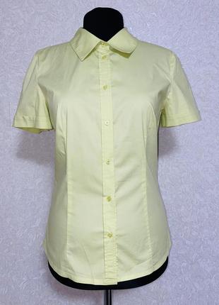 Блуза яркая с коротким рукавом лимонного оттенка naf naf